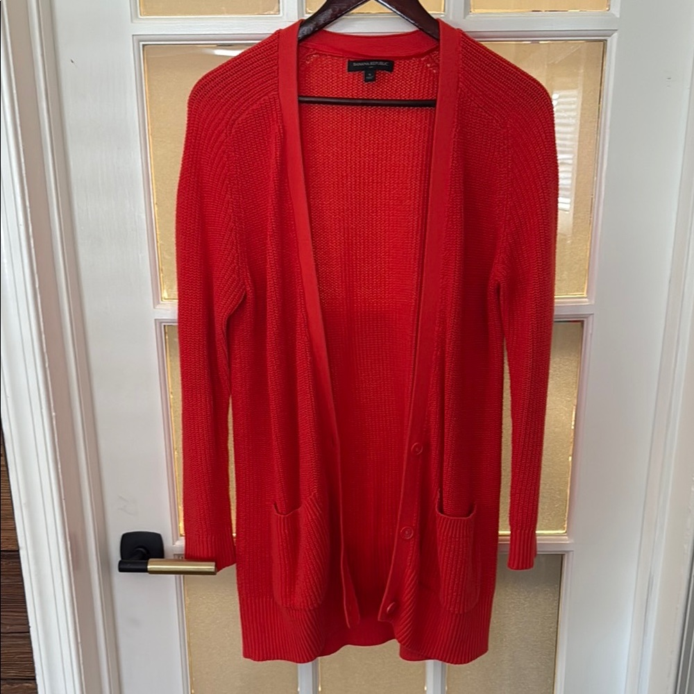 Banana Republic Factory Corral Cardigan Sweater Long Open Front